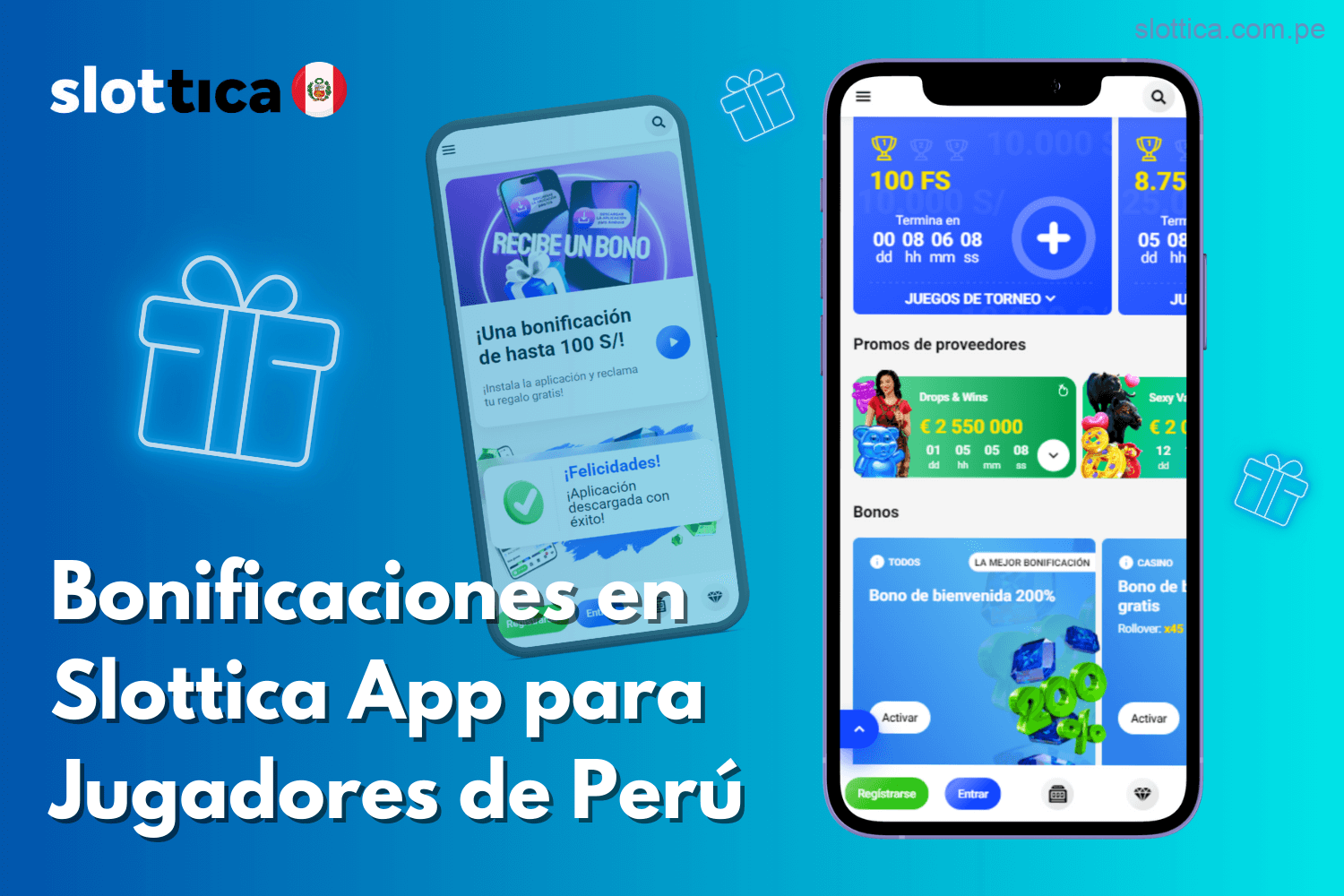 Bonos exclusivos en la app de Slottica para jugadores peruanos