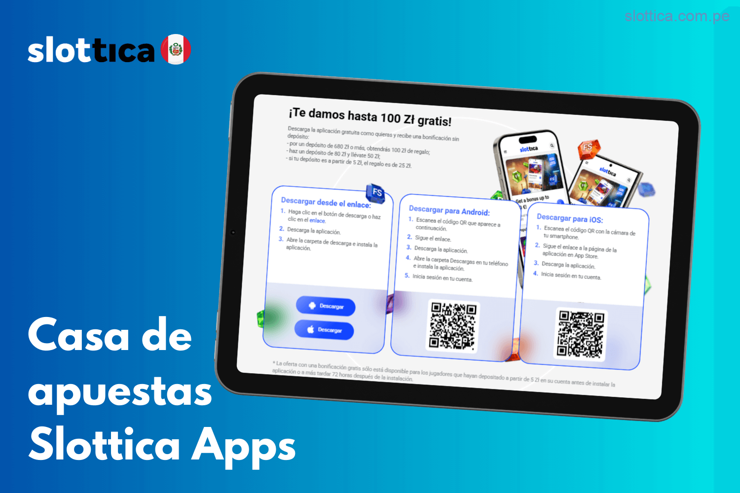 Aplicaciones de apuestas deportivas de Slottica en Perú