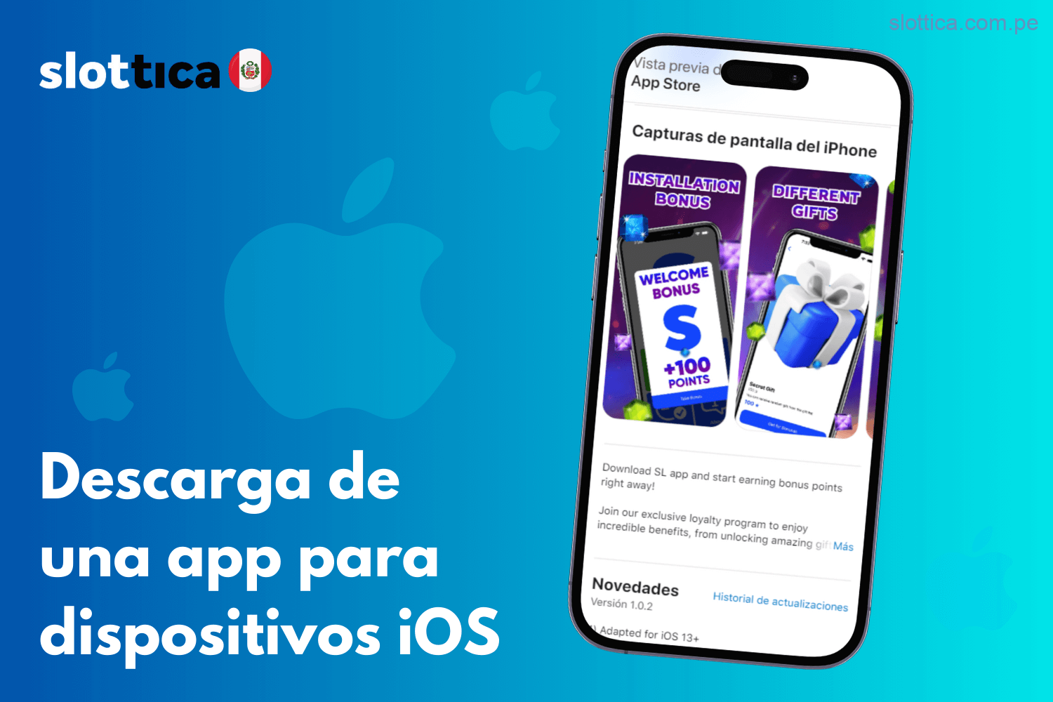 Descarga la app de Slottica en dispositivos iOS desde Perú