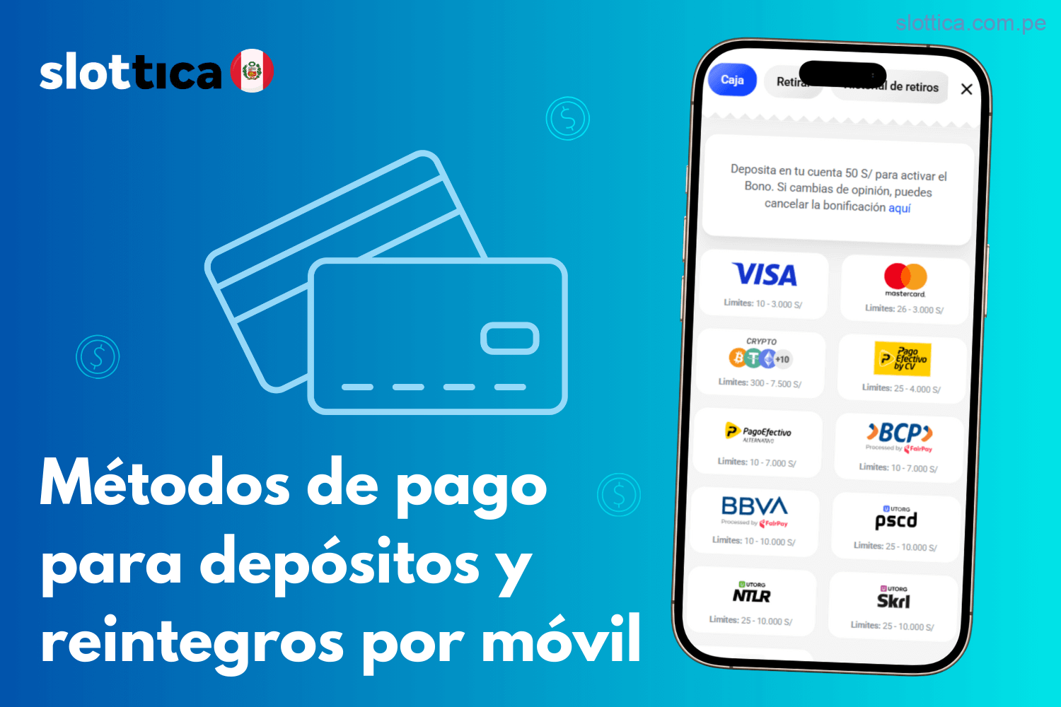 Opciones de pago móvil para depósitos y retiros en Slottica Perú